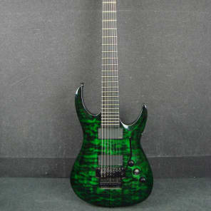 Agile Interceptor Pro 727 Tribal Green Quilt Top 7 String Electric Guitar W Bag Reverb