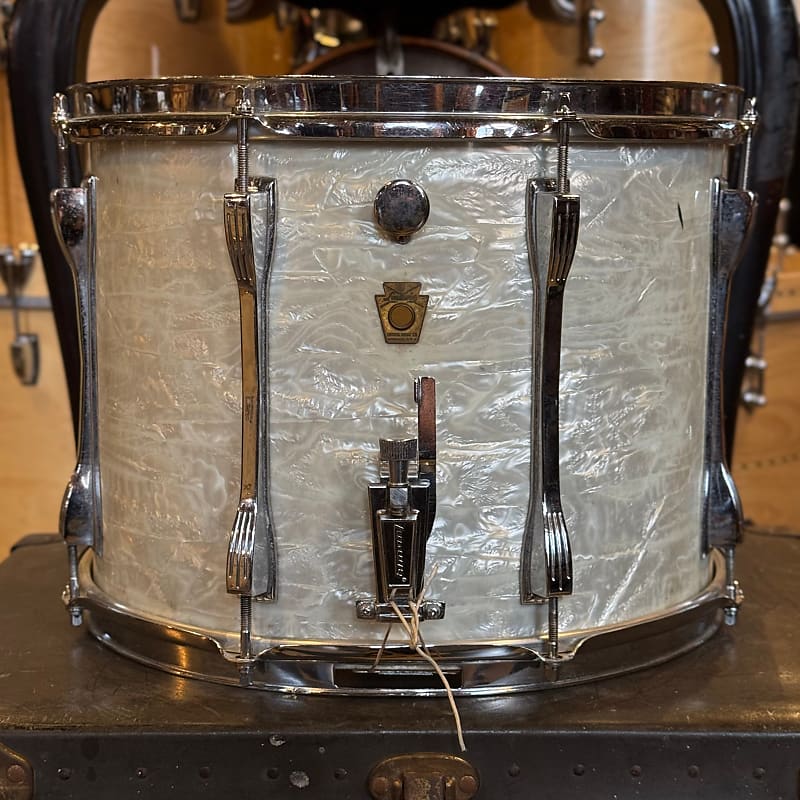 VINTAGE 1968 Ludwig 10x14 Keystone Badge Snare Drum in White Reverb
