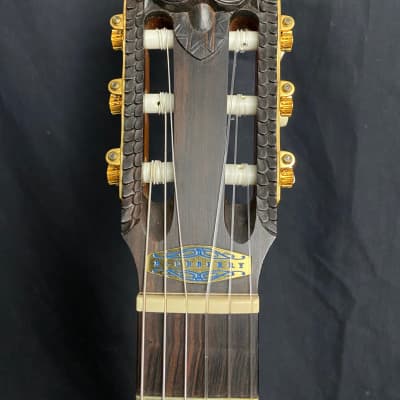 Blueberry Custom Classical Guitar with Tiki Carvings image 6
