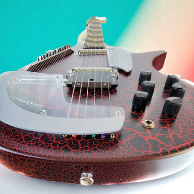 Brand New Danelectro Coral Electric Sitar – Red Crackle | 6+13 Strings | Lipstick Pickups | Gotoh Bridge image 4