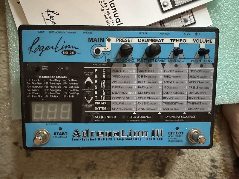 Roger Linn AdrenaLinn III Blue 2010s | Reverb