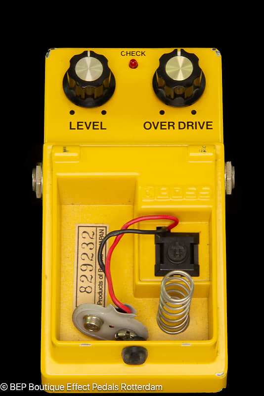 Boss OD-1 Overdrive 1987 Japan s/n 829232 with JRC4558DD op amp as