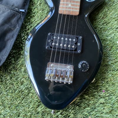 Goldfish Black Electric guitar Guitar - Black Travel Size Mini Rare w/ Original Gig Bag image 2