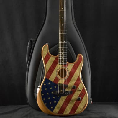 Mint Fender Limited Edition American Acoustasonic Stratocaster USA Flag image 7