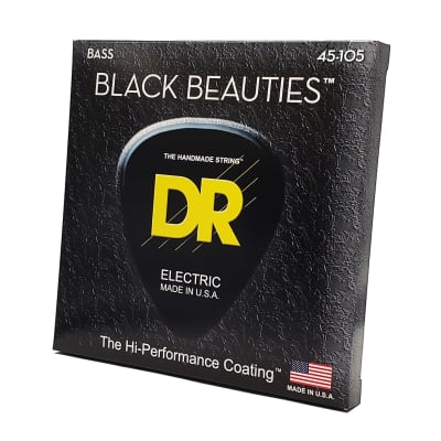 DR BKB-45 Black Beauties Black-Coated 4-String Bass 45-105 image 2