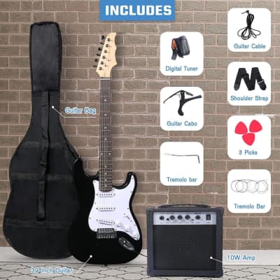 39 Inch Electric Guitar Starter Kit for Teenager and Adult; Full-size Beginner Guitar with 10 W Amplifier image 2