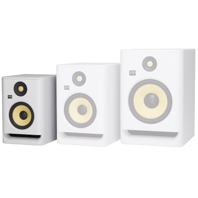 KRK ROKIT 5 G4 RP5G4 5" Active Powered Studio Monitor Speakers White with Stands image 7