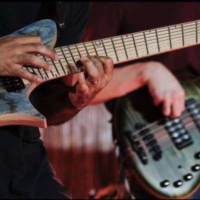 OD Guitars Minerva Multi Scale 8 Strings 2019 - Transparent Blue image 11