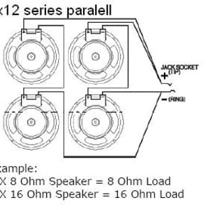 EarCandy 4x12 4x10 Bass & Guitar speaker cab harness wires four 8 ohm speakers = 8 ohms No Soldering image 8