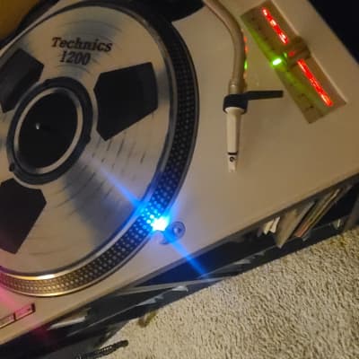 Pair of White Technics SL-1200 MK2 Custom DJ Turntables image 15