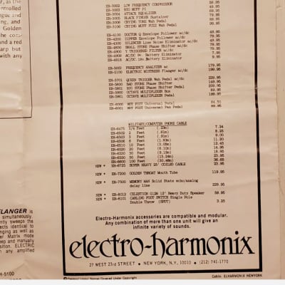 Promo Electro-Harmonix Big Muff Electric Mistress Flanger 1970's 80's image 4