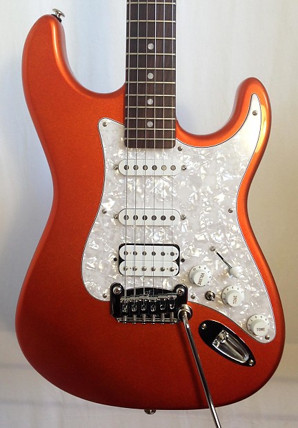 G L USA Legacy HSS Empress Tangerine Metallic Electric Guitar with Hardshell Case 6.2 lbs