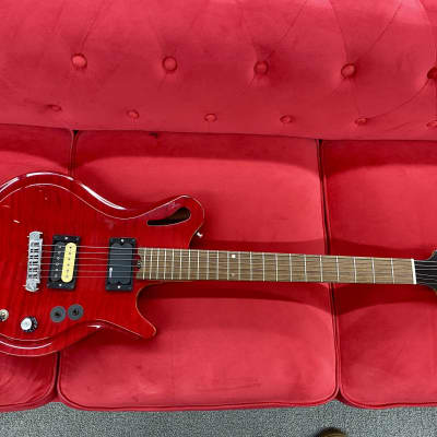 Gadow Custom Hollowbody Electric Guitar with sustainer  pickup - Trans Red image 2
