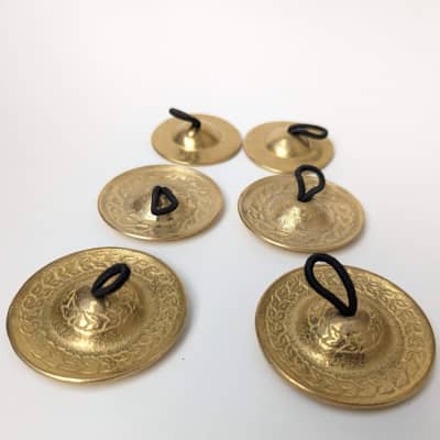 4 Pcs/2 Pairs Professional Belly Dancing Brass Finger Zills, Finger Cymbals Original from Turkey-Medium- 5cm image 7