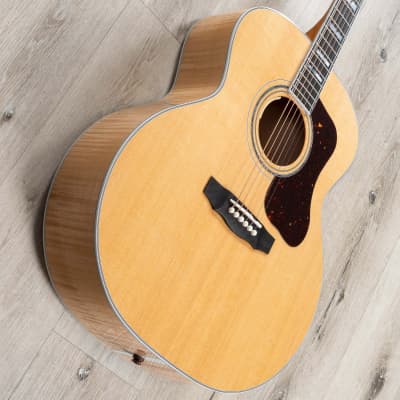 Guild Guitars F-55E Jumbo Acoustic-Electric Guitar, Flame Maple Back & Sides, Natural image 2