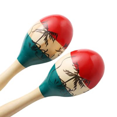 Maracas Large Colorful Wood Rumba Shakers Rattle Hand Percussion Of Sand Of The Hammer Great Musical Instrument With Salsa Rhythm For Party,Games. (Colorful) image 4