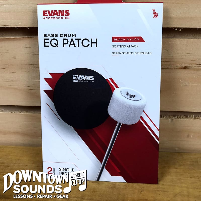 Evans EQ Nylon Single Pedal Bass Patch - Black image 1