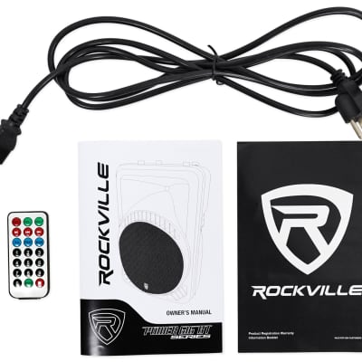 (2) Rockville RPG15BT 15 2000w Powered Bluetooth/USB DJ  Altavoces+Soportes+Cables