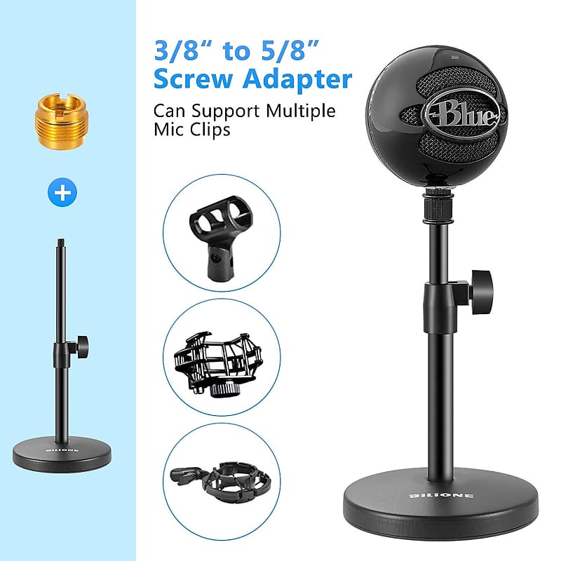  BILIONE Upgraded Desktop Microphone Stand, Adjustable