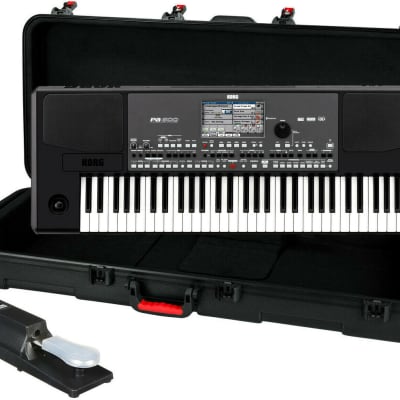 Korg Pa600 61-key Arranger Keyboard + Gator GTSA-KEY61 Case + KSP100 Pedal