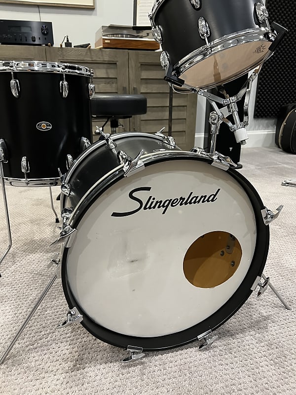 Slingerland 3 Piece Drum Set 12”14”18” - Ebony image 1