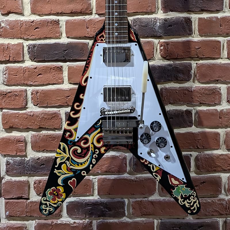 Epiphone Jimi Hendrix Love Drops Flying V Ebony | Reverb