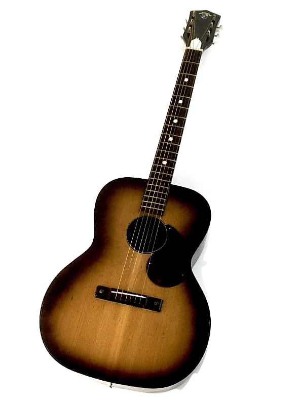 1960s Vintage Burst Solid Woods Silvertone Kay Acoustic Guitar Lacquer Finish Tortoise Binding HSC image 1