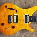 PRS SE Custom 22 Semi-Hollow Electric Guitar, Mahogany, Maple, Light, Santana Yellow, Dlx Bag.