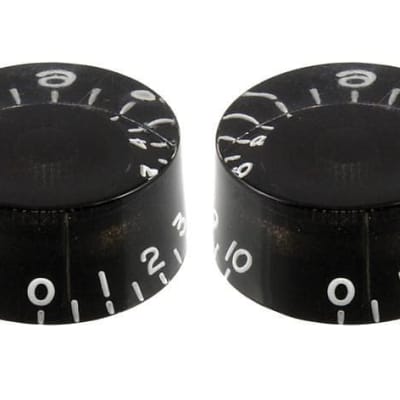 Black Speed Knobs - Universal - For Guitar or Bass - Set of 2 image 1