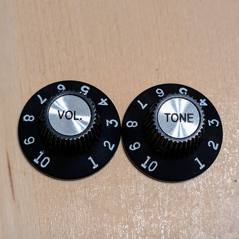 Witch Hat Knob - Solid Shaft w/set screw - Black (CORRECT NUMBERING!) | Reverb