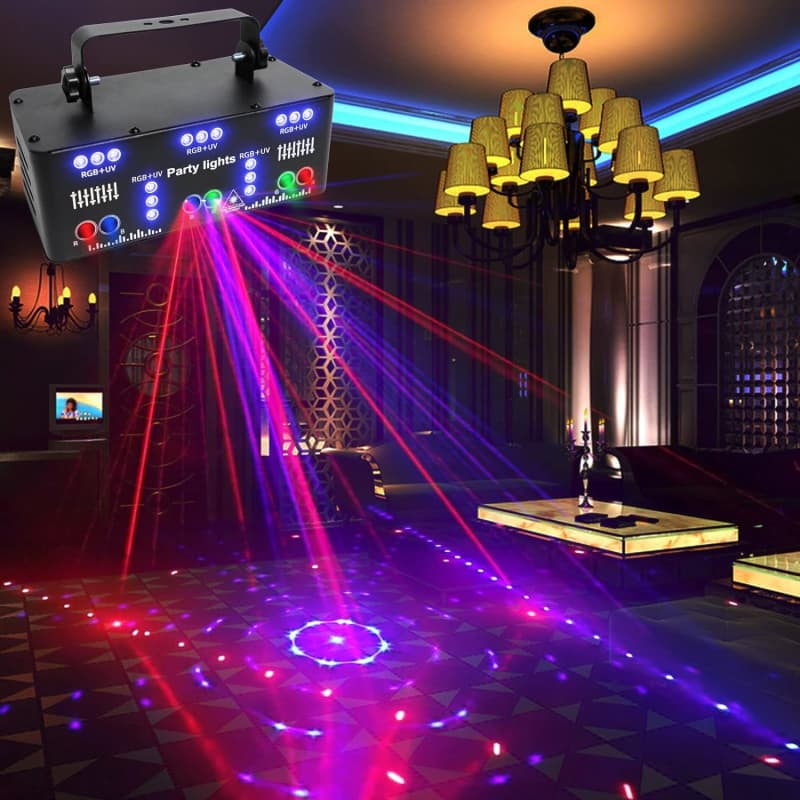 YSH LED Disco Laser Light DMX 9 Eyes RGB Stage Lighting Effect for DJ Club  Bar