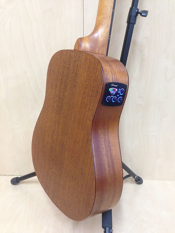Caraya SAFAIR34EQ 34 All Mahogany Traveler Acoustic Guitar w/Built-in EQ,  Tuner + Free Bag