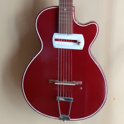 electric guitar rare Klira Solibody  1960 Apple Red image 4