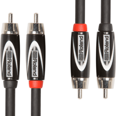 Roland RCC-5-2R2R Black Series Interconnect Cable with Dual RCA to RCA Connectors - 5 ft.
