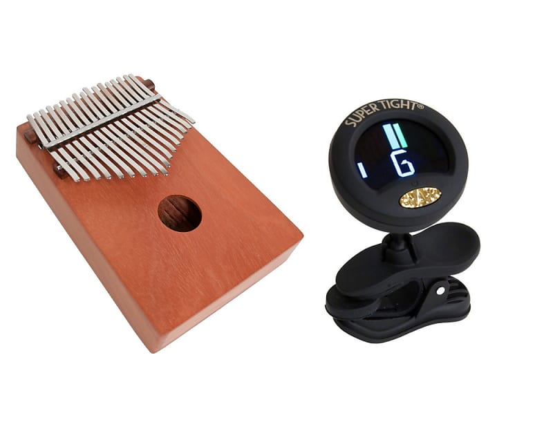Kalimba Thumb Piano Package Includes: Kalimba Thumb Piano 17 Key - Red Cedar - Hand Percussion + Clip-on Chromatic Tuner For Guitar, Lute, Oud, Dulcimer image 1