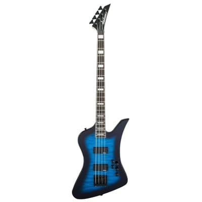 Jackson JS3Q Kelly Bird Bass Guitar (Transparent Blue Burst) for sale