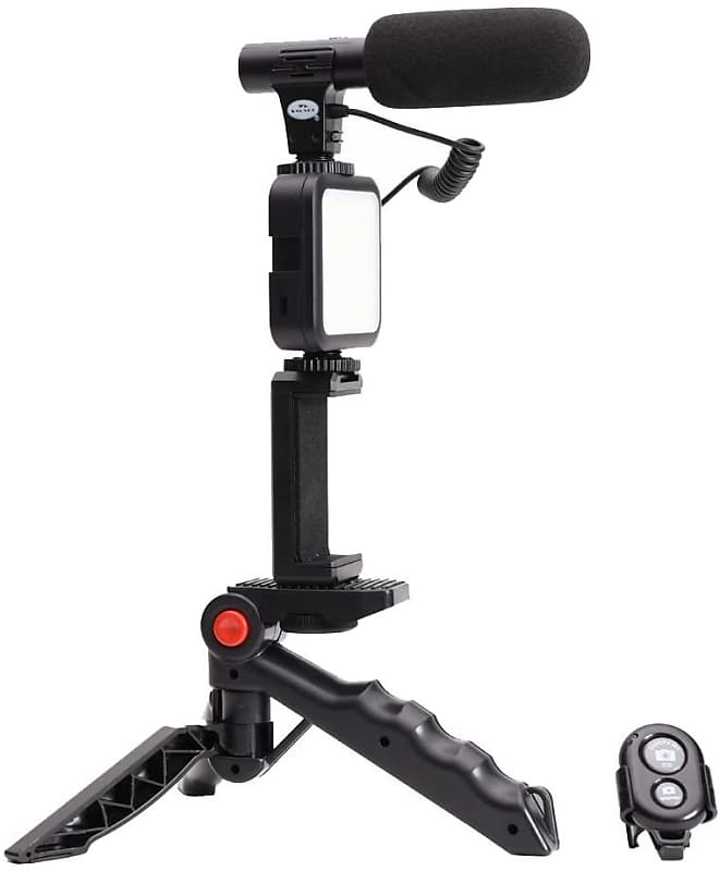 Savage Mobile Vlogging Kit with Microphone, LED Light, Phone Reverb