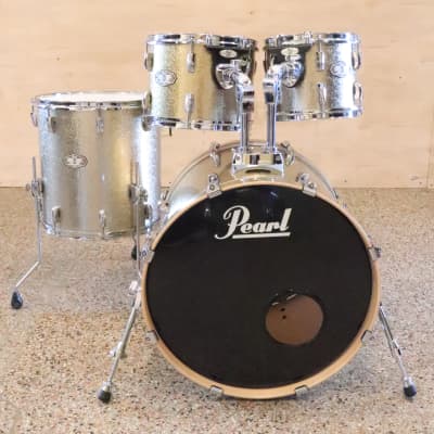 Pearl Vision Birch 4pc Drum Kit Set Silver Sparkle 10/12/16/22"