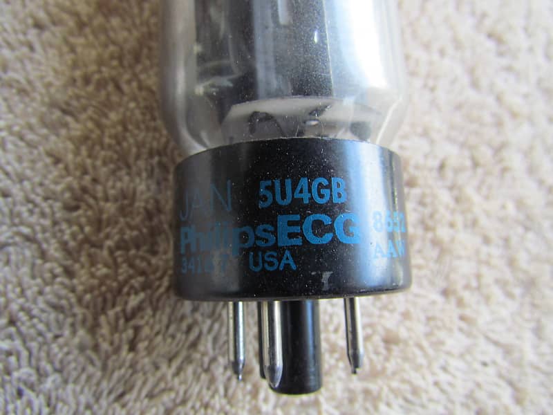 Philips 5U4GB Rectifier Tube Untested Vintage Made In The USA Philips ECG  JAN 5U4GB Rectifier Tube