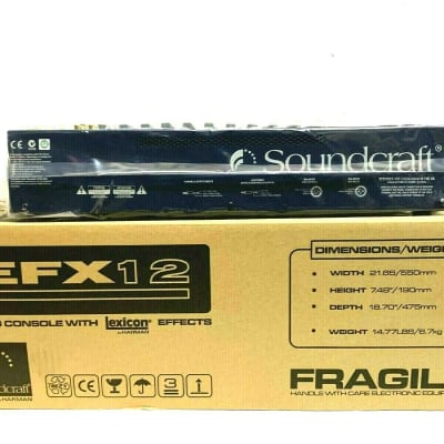 Soundcraft EFX12 12Ch Mixer With Lexicon Effects/W Rack Ear(One) image 9