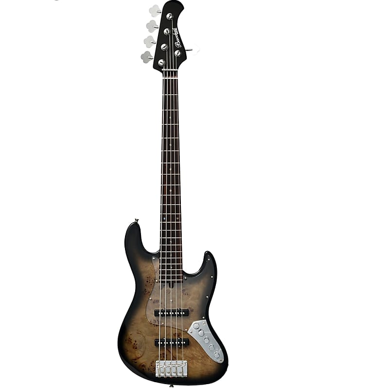 Bacchus WJB5-BP Act BK-B Black Burl Poplar 5-String Active