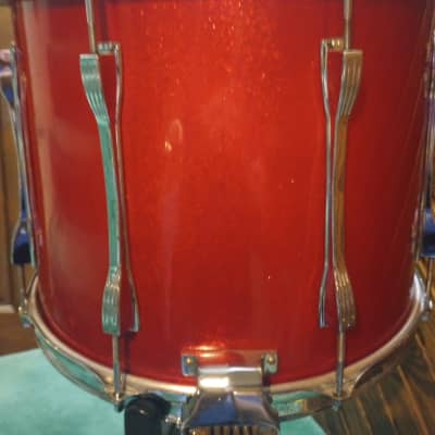 Ludwig 15" Marching Snare Drum 1970's - Red Sparkle image 6