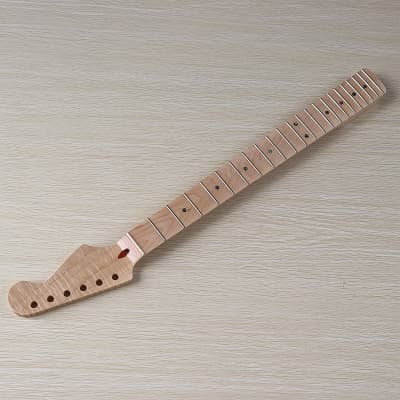 (Shipping From China, DHL 5-7 Days Delivery)  ST Tiger Pattern Natural Color Neck 22 Pin 6 String Canadian Maple Electric Guitar Neck image 8