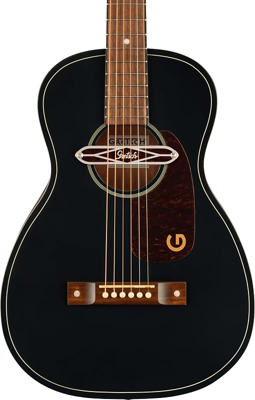 Gretsch Deltoluxe Parlor Acoustic-Electric Guitar, Laminated Sapele Top, Black image 1