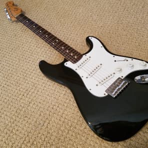 Squier Fender Stratocaster Black MIM Made in Mexico Black | Reverb