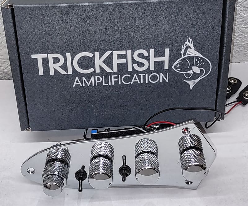 Trickfish IPA preamp J Style plate 3 Band Bass Preamp Reverb