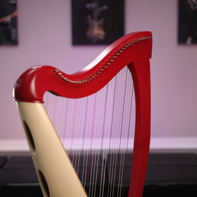 Lyon & Healy Drake Lever Harp Two-Tone Burgundy/Natural image 15