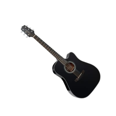 Takamine GD30-CE Dreadnought Cutaway 6-String Right-Handed Acoustic-Electric Guitar with Solid Spruce Top, Ovangkol Fingerboard, and Slim Mahogany Neck (Black) image 2