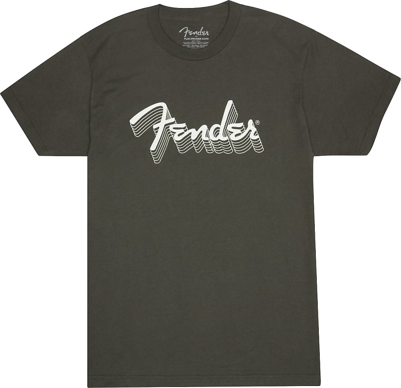 Fender Reflective Logo T-Shirt, Charcoal, L image 1