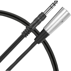 Live Wire T3BX 1/4" TRS Male to XLR Male Patch Cable - 3'